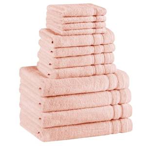 lot 62774 image: Comfort Spaces 12 Pc Towel Set, 100% Cotton Zero Twist, Blush - Retail $53