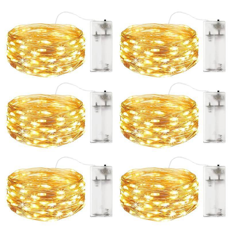 lot 5833 image: Fairy Lights Battery Operated Firefly Twinkle String Lights Mini 6Pack Cooper Wire 6.6ft 20L Indoor Waterproof for Bedroom Christmas Easter Halloween Parties Wedding (Warm White)