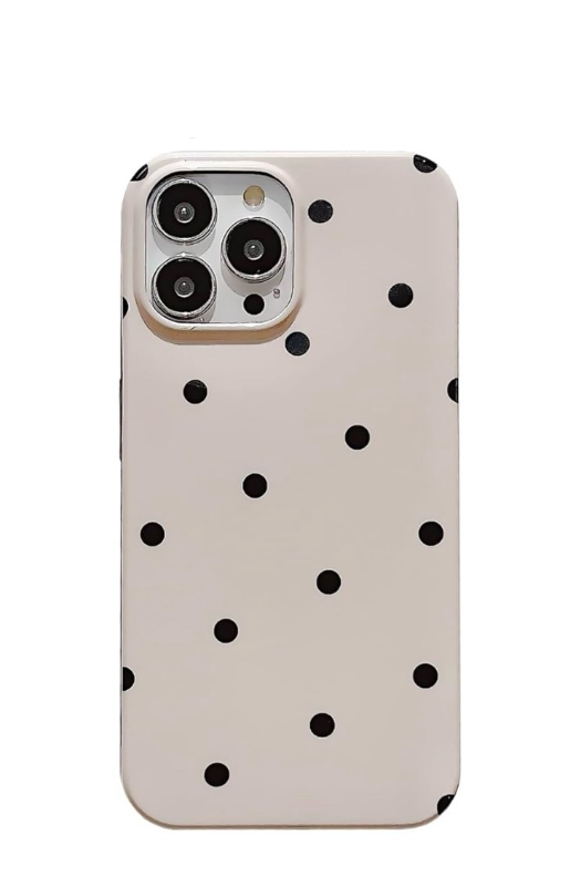 lot 5836 image: Retro Black Polka Dots Cute Phone Case Compatible with iPhone 12 Pro Max Classic Trendy Stylish Pattern Slim Chic Glossy Protective Girls Women Cover(iPhone 12promax 6.7inch,Beige)