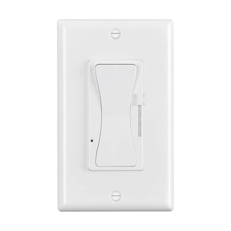 lot 5855 image: 12V - 24V DC Dimmer Switch, PWM LED Slide Dimmer Switch for LED Strip Lights, Single Color, Can NOT Be Used with 120V, Wall Plate Included (1 Pack, White)