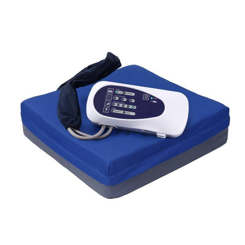 lot 6112 image: Alternating Pressure Cushion for Wheelchair & Office Chair, 17x17x5 Inch Auto Inflating Seat Cushion with Air Pump, 2 Modes & 3 Cycle Times for Bed Sore Prevention, Sciatica & Back Pain Relief - Retail $190