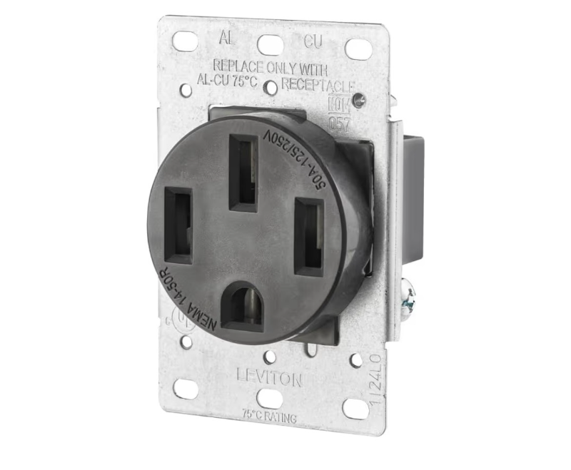 lot 6244 image: Leviton 8450 50A 250V 3-Pole 4-Wire Power Outlet