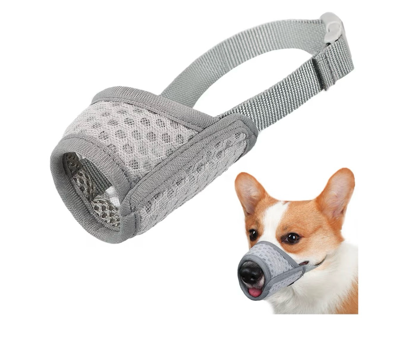 lot 6260 image: Mayerzon Dog Muzzle with Mesh Design, Grey, Medium