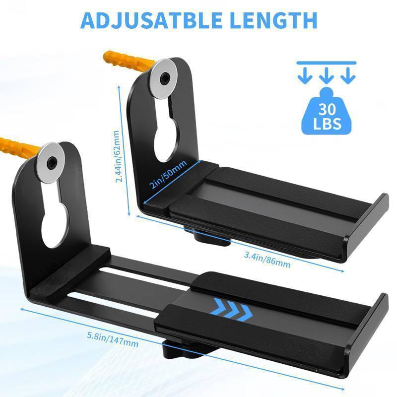 lot 4529 image: KEUYE Soundbar Mount Compatible with Roku,Depth Adjustable 3.4-5.8,Carbon Steel Wall Mount and Anti-Drop Soundbar Mount Under TV for Sony, JBL, LG, Samsung, Roku, Vizio, Bose
