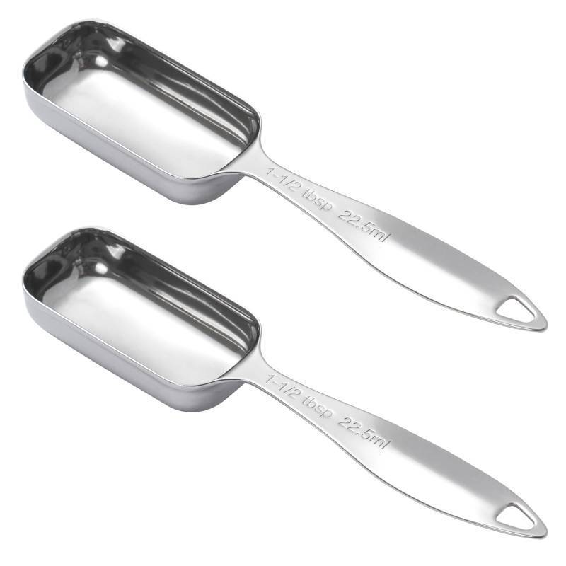 lot 6578 image: BERYLER 2PCS 1-12tbsp (22.5ml) Single Measuring Spoon, Individual Stainless Steel Long Handle Measure Teaspoon Only