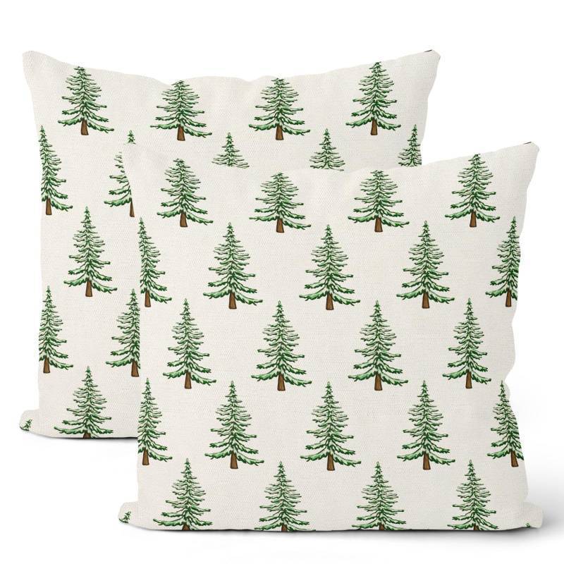 lot 6691 image: QANOK Christmas Pillow Covers 18x18 Set of 2, Snowflake Print Throw Pillows, Red Winter Holiday Decorative Cushion Case, Christmas Decorations for Home Couch Sofa (Red snowflake)