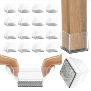 lot 6997 image: Uukyttrium 16 Pcs Square Silicone Chair Leg Floor Protector, (Clear 1 12).