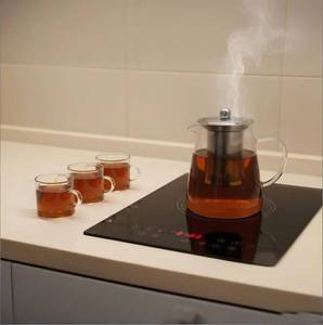 lot 7169 image: 4pc Teapot - Glass Cups as Home Tea Tools Gifts for Home Kitchen and Office
