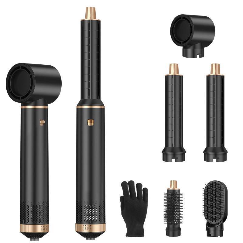 lot 6903 image: Sendowtek Hot Air Styler Brush Set for Women 5 in 1, 800W 3 Level Temp Hairdryer Comb for Rotating Curling Straightening Volumize Auto Wrap Curler Multi-Styler Hair Styling Tools for Multi Hair Home