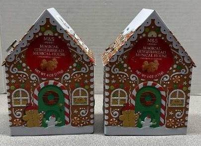 lot 6496 image: Lot of 2 M&S Magical Gingerbread Musical House with 4oz of cookies (Exp. 04082026)