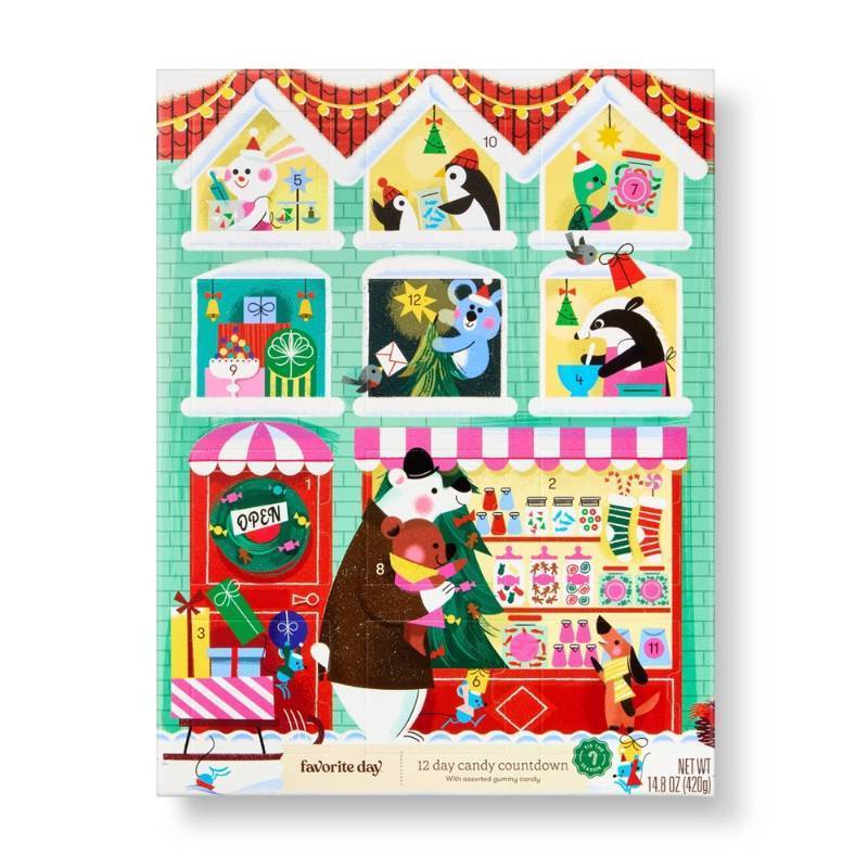 lot 6821 image: Christmas 12 Days of Holiday Candy Countdown Advent Calendar - 14.8oz - Favorite Day