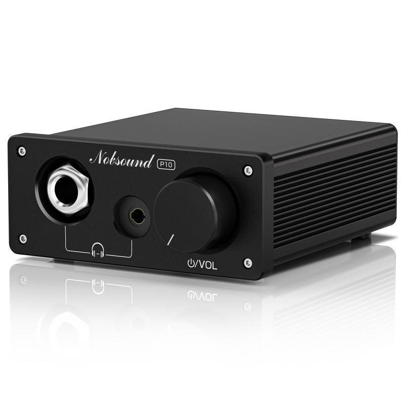 lot 5972 image: Nobsound P10 HiFi Headphone Amplifier 1100mW Output (24-600) 30V Boost RCA3.5mm Inputs & 6.353.5mm Outputs Swappable Op-Amps for Audiophiles & HiFi Music Lovers (Powers on)
