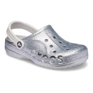 Crocs Baya Women's Glitter Clogs, Silver Glitter - Size: M4 W6 - Retail: $55
