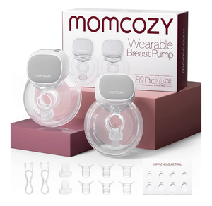 lot 7076 image: Momcozy S9 Pro Wearable Breast Pump Hands-Free, 24mm, 2 Pack, GrayExtended Battery, LED Display, 2 Modes, 9 Levels, Portable, BPA-Free, Nursing, Travel, Quiet, Lightweight, Motherhood Use - Retail $100