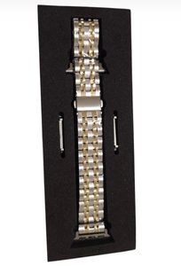 lot 7095 image: Posh Tech Skinny Stainless-Steel Band for Apple Watch - Silver Gold