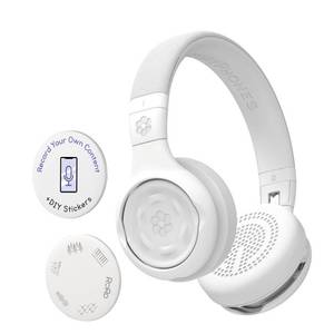 lot 7235 image: StoryPhones Storytelling Bluetooth Wireless Kids Headphones Intro Bundle with ZenDisk and PlayShield - White - Retail $100
