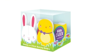 lot 7258 image: Bendon Easter Bunny & Chick Shaped Baby Books 2 ct