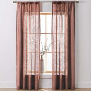 lot 7445 image: Better Homes & Gardens Light Filtering Linen Blend Rod Pocket Curtain  Single Panel  Old Rose  50  W x 95  L - Retail $20