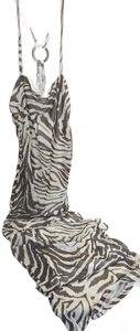 lot 7460 image: Zebra Print dress with plastic  Ring Detail x small