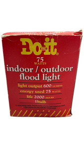 lot 6864 image: Doit 75 Watts IndoorOutdoor Flood Light Bulb 600 Lumens