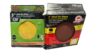 lot 6866 image: Gator Power 5 Stick-On Sanding Discs 120 Grit 24 Pack  All-Grit 150 Grit 9 pack