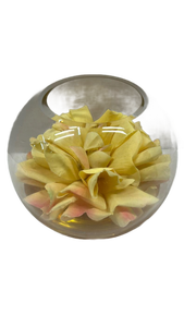 lot 7050 image: Decorative Resin Sphere with faux Yellow Flower