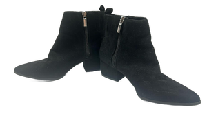 lot 7065 image: Black Ankle Booties with Side Zippers Pair size 5 12