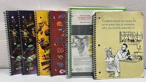 lot 7705 image: Spiral Bound Notebooks Lot 6 Pieces Assorted Designs