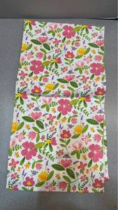lot 7749 image: Floral Print Fabric table runner  or Textile with Pink Red Yellow Green Flowers