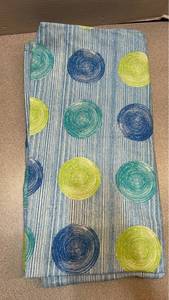 lot 7759 image: Decorative shower curtain  Blue Striped Circular Pattern