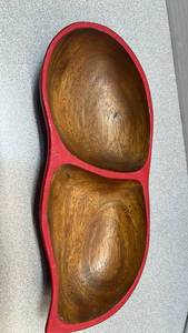 lot 7769 image: Red hand painted Wooden key holder