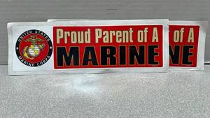 lot 7780 image: Proud Parent of a Marine United States Marine Corps Bumper Sticker-2pack