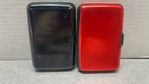 lot 7783 image: wallet RFID blocking card holder set 2-pack black red