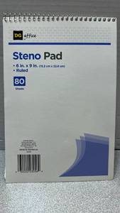 lot 7804 image: DG Office Steno Pad 6 in. x 9 in. Ruled 80 Sheets