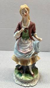 lot 7817 image: Figurine Woman in Period Dress with Blonde Hair
