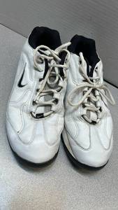 lot 7826 image: Nike White Black Lace-Up Athletic Shoes