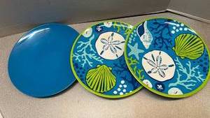 lot 7833 image: Dinnerware Set 3 Pieces Plates-blueseashell