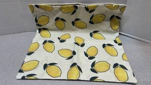 lot 7845 image: Lemon Print Decorative Pillow Cover with Cream and Black Design