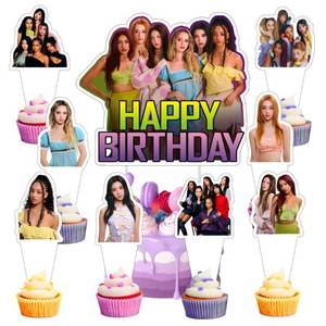 lot 7268 image: 25 Pcs Katseye Cake Topper and Cupcake Toppers Set Birthday Party Supplies for Katseye Themed Birthday Decorations