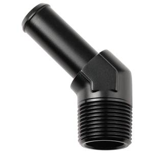 lot 7473 image: Podavelle 34 NPT Male to 34 Hose Barb Fitting Adapter 45 Degree Elbow Aluminum Black - Retail $25