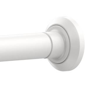 lot 7518 image: ENJOYBASICS 1 White Shower Curtain Rod, 30-88 Adjustable, Secure Tension - Retail $20