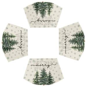 lot 7542 image: Artoid Mode Merry Christmas Trees Wedge Shape Placemats for Round Table Set of 4, Winter Seasonal Kitchen Dining Table Decoration for Indoor Party Home