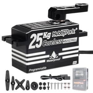 lot 7571 image: HobbyPark Low Profile Servo 0.05sec Fast High Speed Steering Servo Coreless 25kg fit 18 110 RC Touring Cars Race Drift for Tamiya XRAY Yokomo Team Associated Xpress Serpent Kyosho MST Mugen Infinity