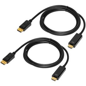 lot 7572 image: QINGLER 4K Displayport to HDMI Cable 6 Feet 2-Pack