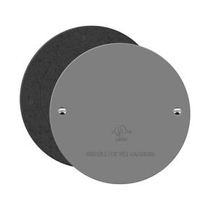 lot 7574 image: ENERLITES 4 Diameter Round Weatherproof Cover, Blank Metal Wall Plate for Outdoor Use, Corrosion Resistant, Size 4.3 x 3.46, 7740-WP, Gray