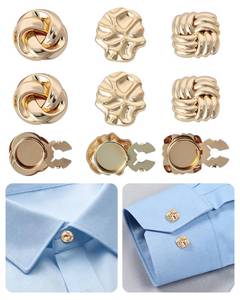 lot 7585 image: NoctisNest Button Covers for Women Blouses - 3 Pcs No Sew Simple Button Cover for Crafts Sewing DIY, Detachable Decorative Gold Cuffs Buttons Accessories for Shirt Skirt Dress
