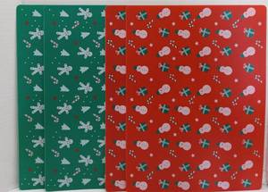 lot 7592 image: Christmas Holiday Placemats Set 4 Piece Gingerbread Snowman Gift Red Green