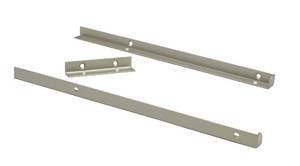 lot 7854 image: ClosetMaid SuiteSymphony Top Shelf Support Bracket Kit, Add On Accessory, Shelf Hardware Set, for Top Shelf, Satin Nickel - Retail $22
