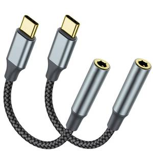lot 7869 image: 2 Pack USB C to 3.5mm Audio Adapter, USB C to Aux Female Dongle Cable Cord
