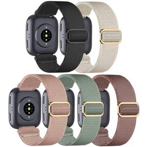 lot 7875 image: HQzon 5 Pack Elastic Nylon Watch Band Compatible with Amazfit Bip 6Bip 5Bip MaxGtr 4Gtr 3Gtr 247mmBalance, 22mm Elastic Watch Strap for Men and Women